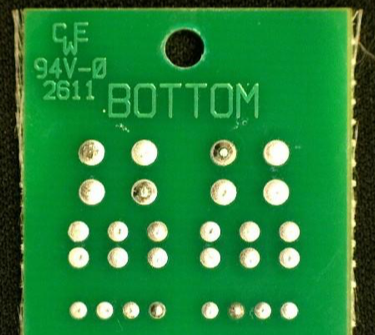 Figure 2: Circuit board soldered with liquid flux.