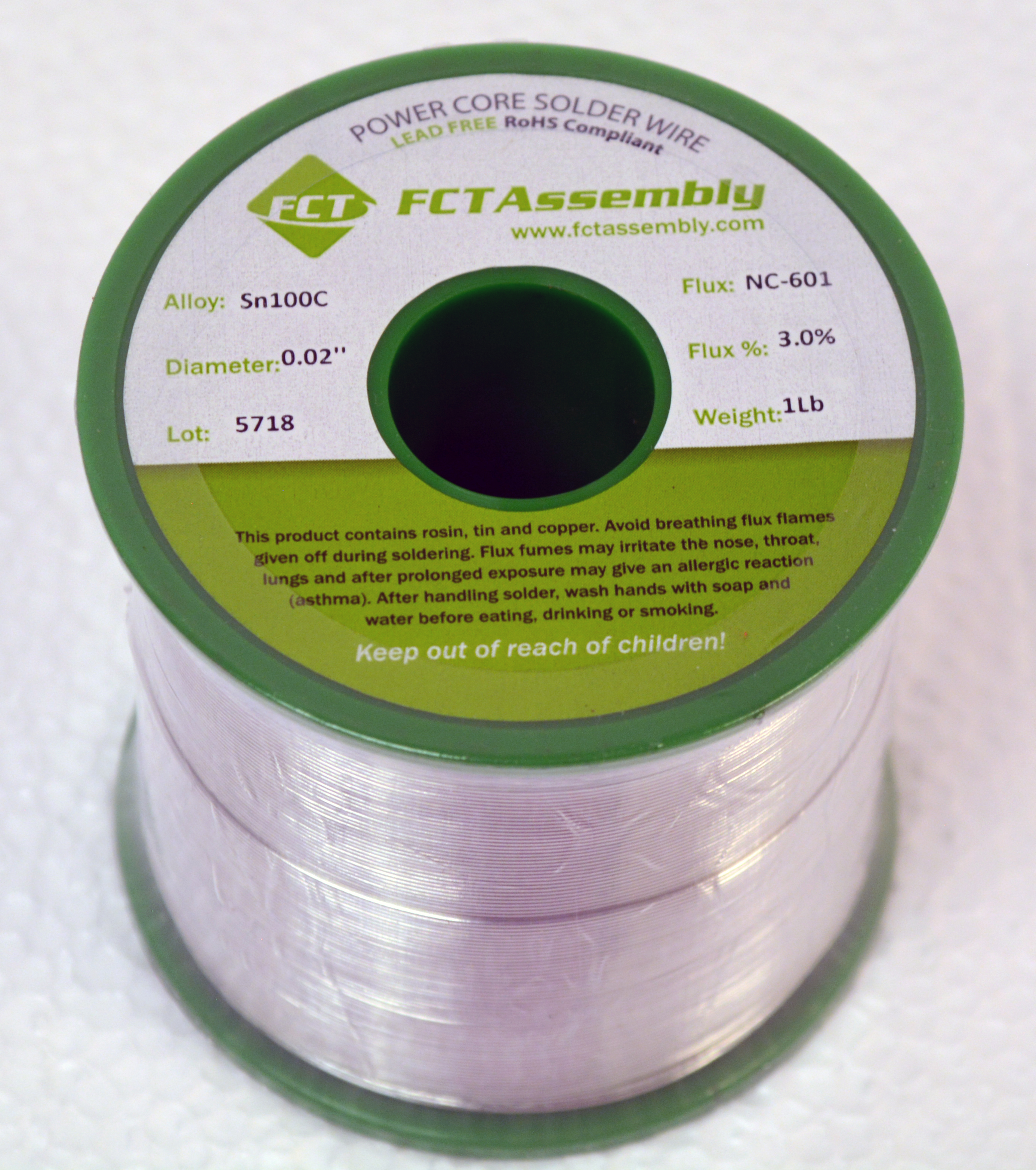 Water Soluble .062" Dia SN100C WS101 Lead Free Wire Solder 1 lb. 