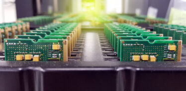 Electronics Manufacturing Services, Assembly Of Circuit Board arrangement, close-up of the raw of PCBA in tray.